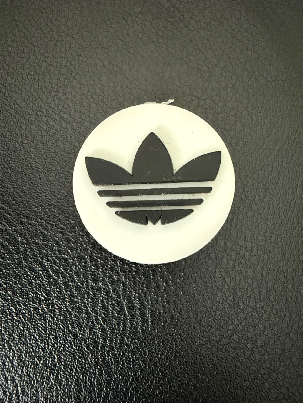 adidas Trefoil Round Grip - Black on White Circle croc charm